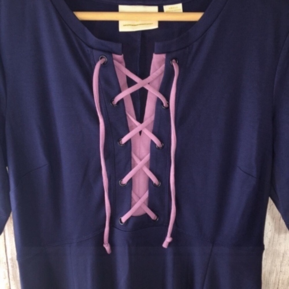 Anthropologie Maeve Navy Tie Dress - Picture 8 of 8